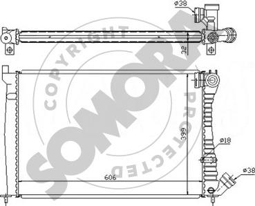 Somora 052144A - Radiator, engine cooling autospares.lv