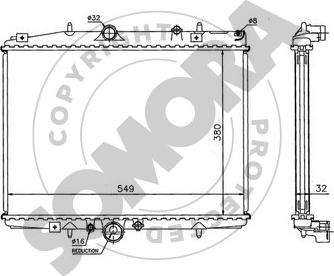 Somora 052340C - Radiator, engine cooling autospares.lv