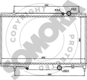 Somora 052340E - Radiator, engine cooling autospares.lv