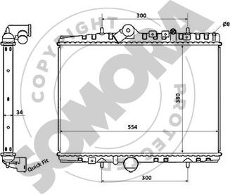 Somora 052340F - Radiator, engine cooling autospares.lv