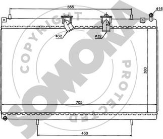 Somora 052340J - Radiator, engine cooling autospares.lv