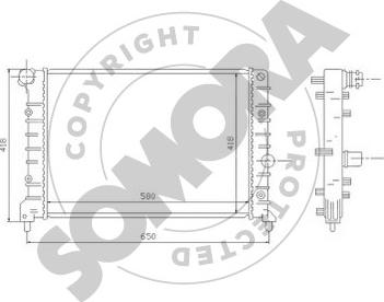 Somora 010140A - Radiator, engine cooling autospares.lv