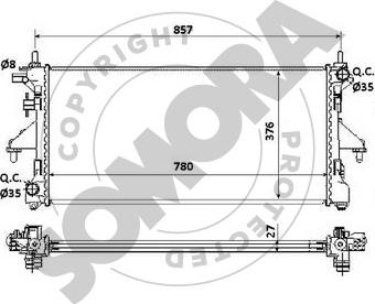 Somora 084240C - Radiator, engine cooling autospares.lv