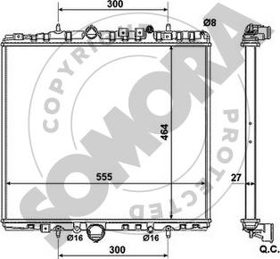 Somora 085140A - Radiator, engine cooling autospares.lv