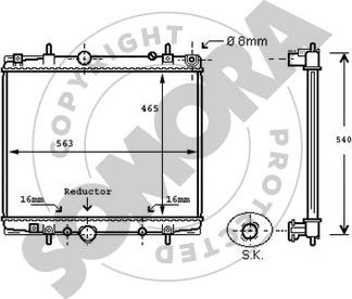 Somora 085140C - Radiator, engine cooling autospares.lv