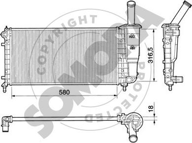 Somora 081441 - Radiator, engine cooling autospares.lv