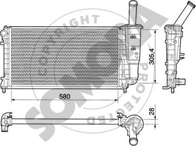 Somora 081442 - Radiator, engine cooling autospares.lv