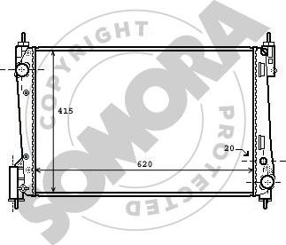 Somora 081540A - Radiator, engine cooling autospares.lv