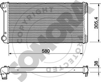 Somora 081340D - Radiator, engine cooling autospares.lv