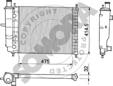 Somora 082240 - Radiator, engine cooling autospares.lv