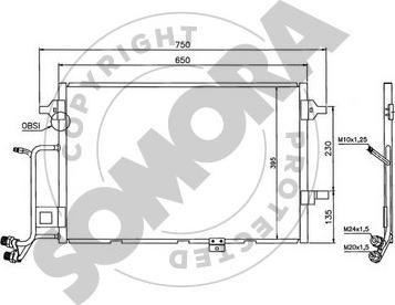 Somora 020960B - Condenser, air conditioning autospares.lv