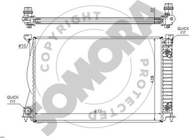 Somora 021040D - Radiator, engine cooling autospares.lv