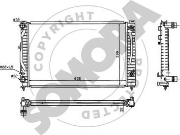 Somora 021340D - Radiator, engine cooling autospares.lv