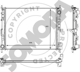 Somora 191040B - Radiator, engine cooling autospares.lv