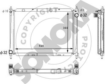 Somora 191040C - Radiator, engine cooling autospares.lv