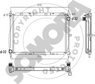 Somora 191040D - Radiator, engine cooling autospares.lv