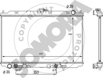 Somora 193440D - Radiator, engine cooling autospares.lv