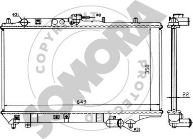 Somora 164140 - Radiator, engine cooling autospares.lv