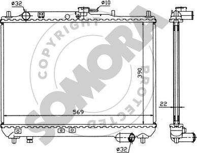 Somora 162140 - Radiator, engine cooling autospares.lv