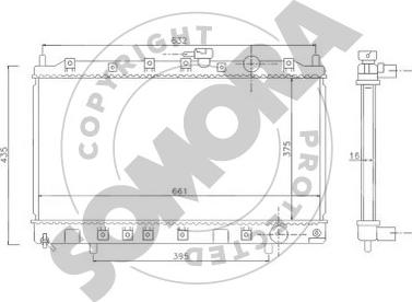 Somora 185140A - Radiator, engine cooling autospares.lv