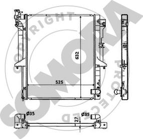 Somora 187140A - Radiator, engine cooling autospares.lv