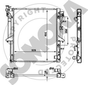 Somora 187140B - Radiator, engine cooling autospares.lv