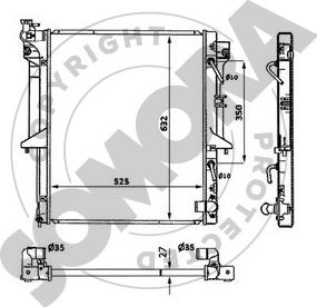 Somora 187140C - Radiator, engine cooling autospares.lv