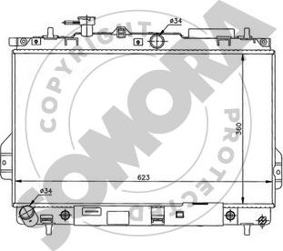 Somora 136040A - Radiator, engine cooling autospares.lv