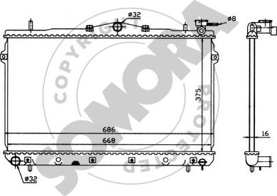 Somora 132040 - Radiator, engine cooling autospares.lv