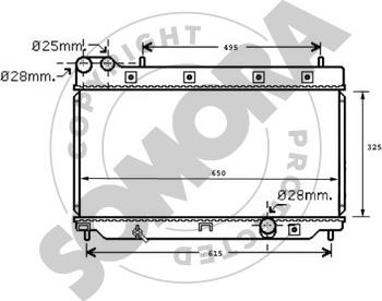 Somora 120040A - Radiator, engine cooling autospares.lv