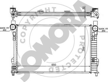 Somora 171340D - Radiator, engine cooling autospares.lv