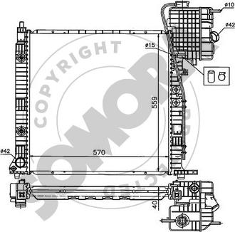 Somora 173040C - Radiator, engine cooling autospares.lv