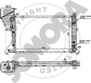 Somora 172140C - Radiator, engine cooling autospares.lv