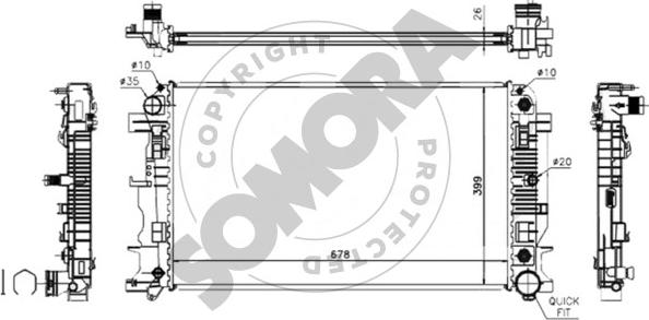 Somora 172340A - Radiator, engine cooling autospares.lv