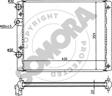 Somora 355240 - Radiator, engine cooling autospares.lv