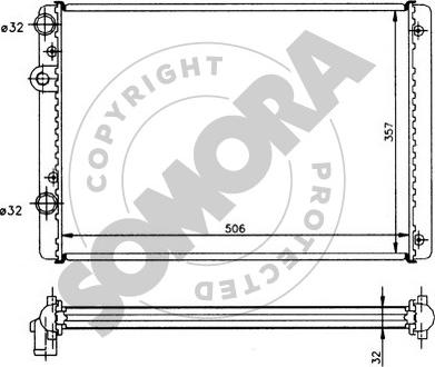 Somora 355241 - Radiator, engine cooling autospares.lv