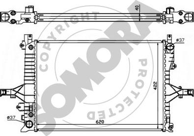 Somora 363340A - Radiator, engine cooling autospares.lv