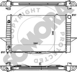 Somora 363240A - Radiator, engine cooling autospares.lv