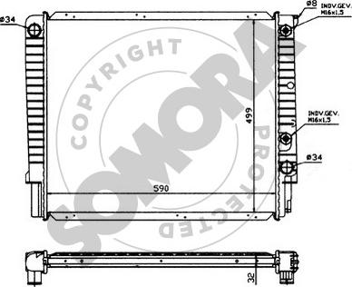 Somora 362141 - Radiator, engine cooling autospares.lv