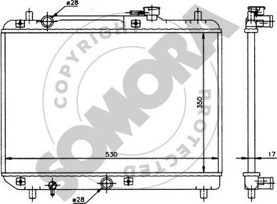 Somora 302040 - Radiator, engine cooling autospares.lv