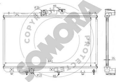 Somora 314140A - Radiator, engine cooling autospares.lv