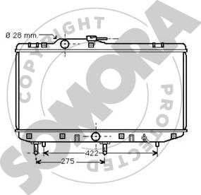 Somora 310040A - Radiator, engine cooling autospares.lv