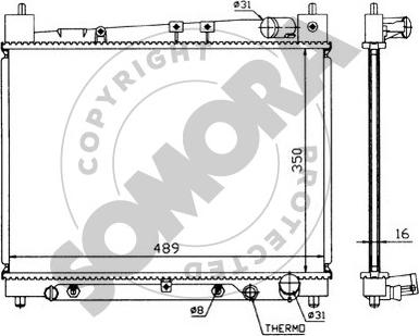 Somora 310142 - Radiator, engine cooling autospares.lv