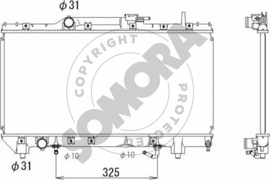 Somora 311640A - Radiator, engine cooling autospares.lv