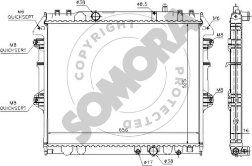 Somora 318840 - Radiator, engine cooling autospares.lv