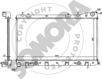 Somora 333240A - Radiator, engine cooling autospares.lv