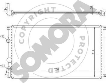 Somora 245640 - Radiator, engine cooling autospares.lv