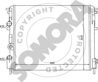 Somora 240940F - Radiator, engine cooling autospares.lv