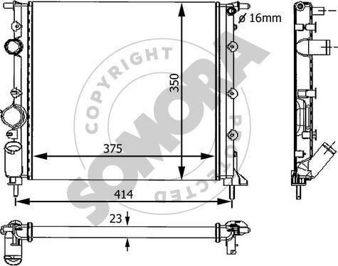 Somora 240941 - Radiator, engine cooling autospares.lv