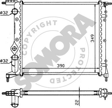 Somora 240342 - Radiator, engine cooling autospares.lv